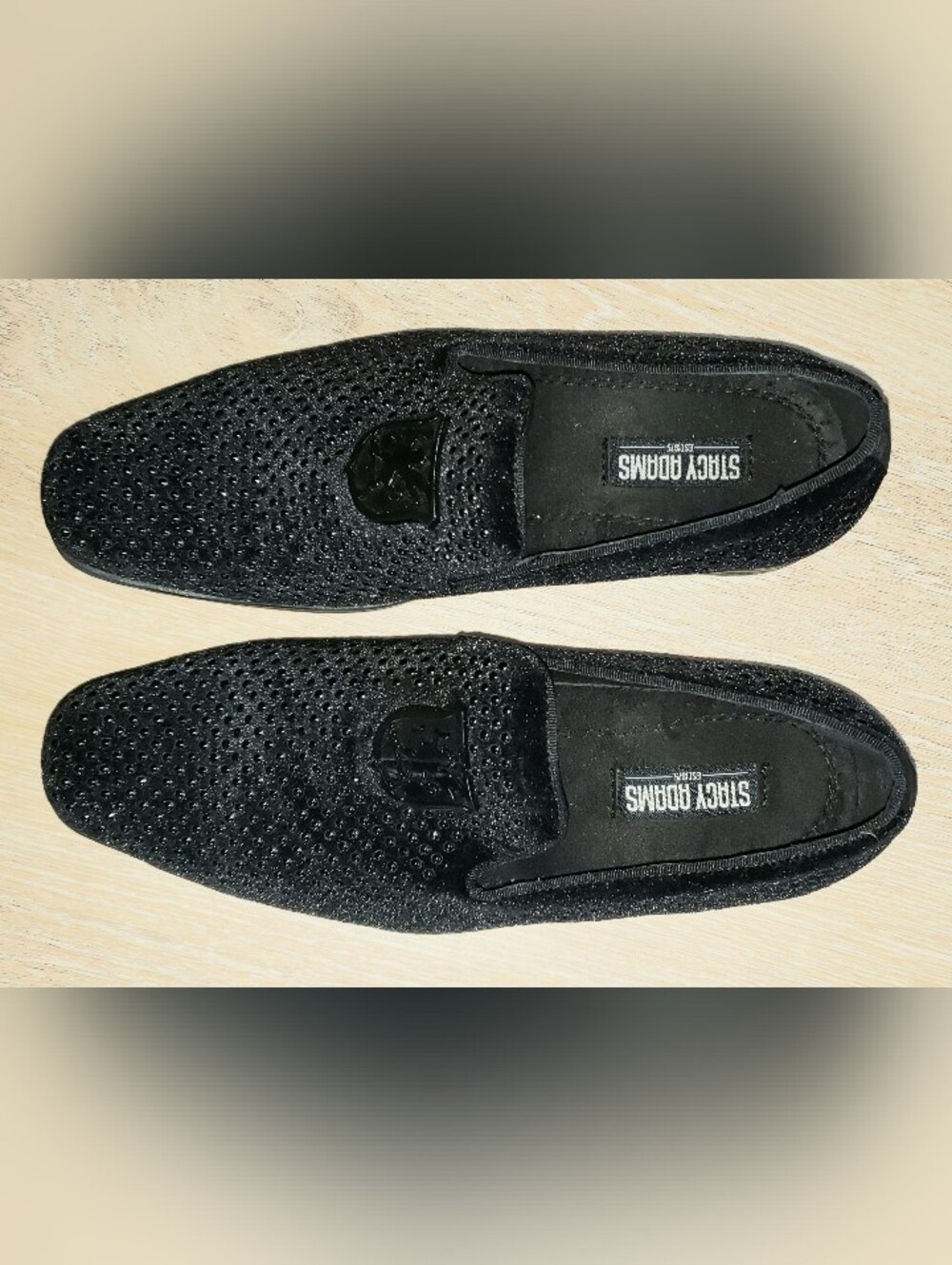 Stacy Adams BOYS Size 4M SWAGGER Black Studded Slip-On Formal Dress Shoe